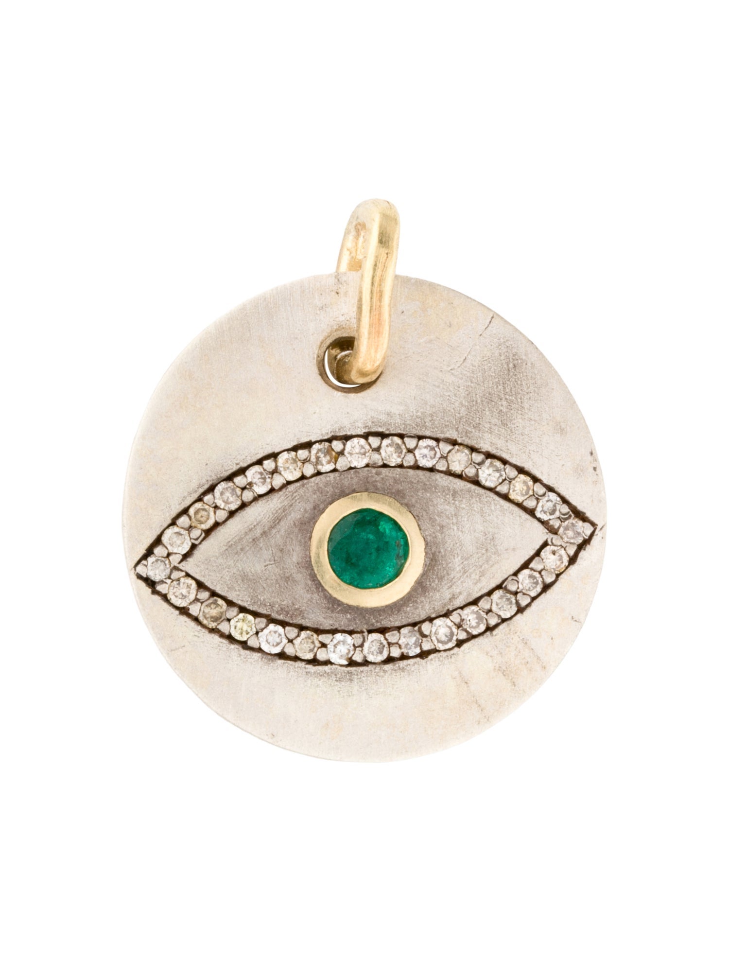 Suneera Emerald & Diamond Evil Eye Pendant