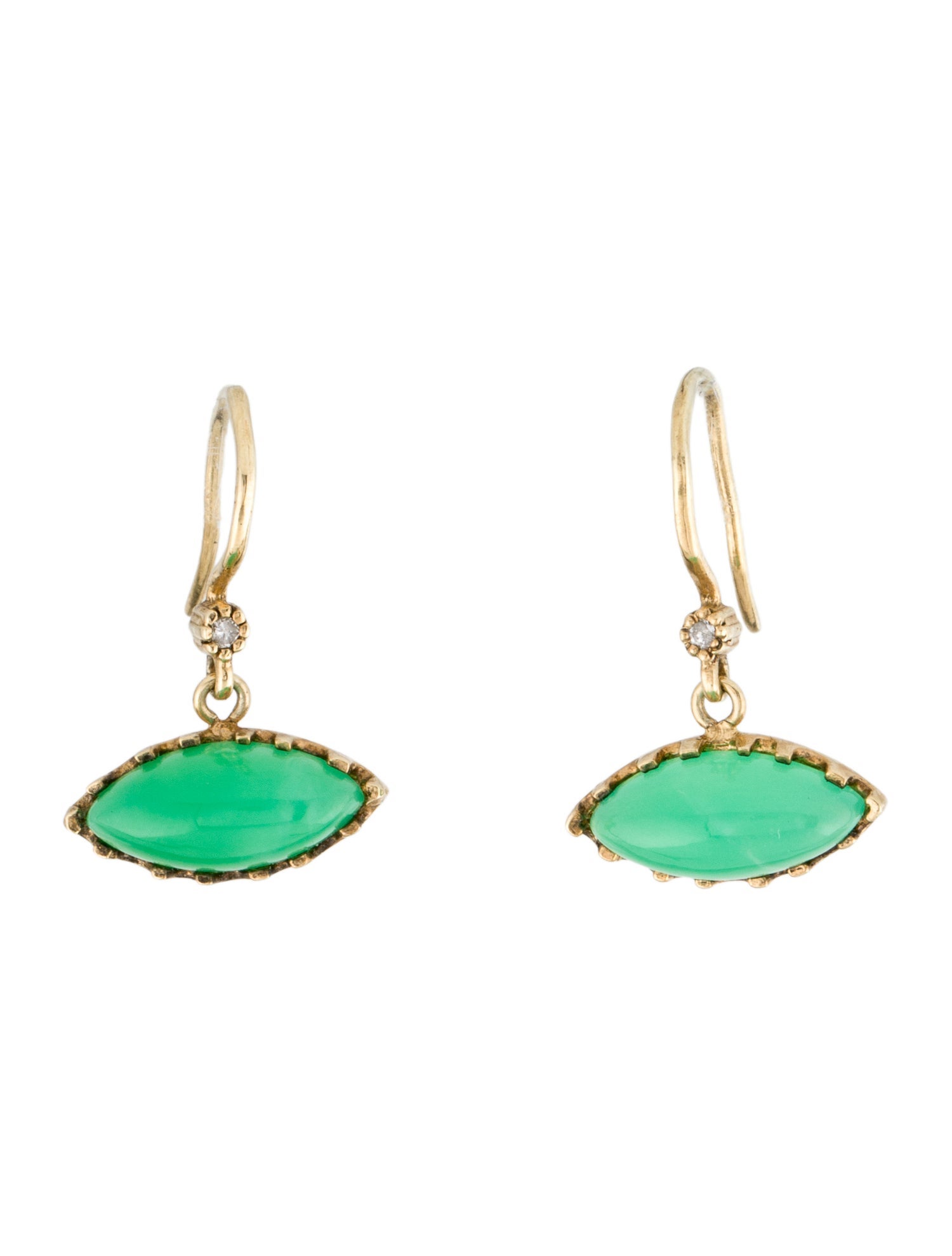 Suneera Chrysoprase & Diamond Drop Earrings