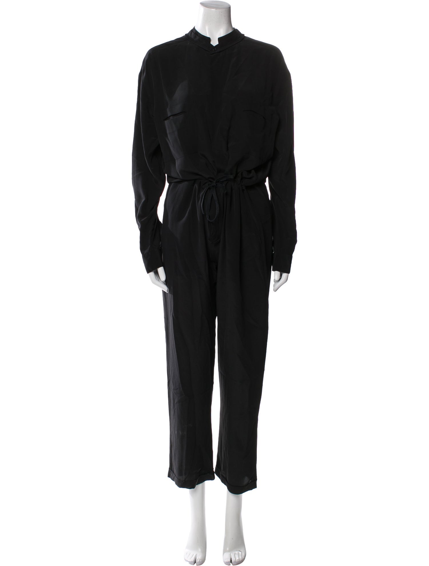 Superfine Silk Mock Neck Jumpsuit