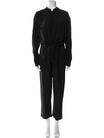 Superfine Silk Mock Neck Jumpsuit