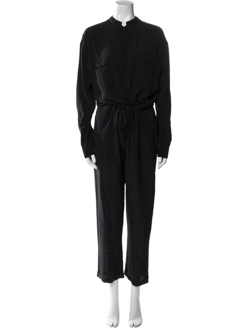 Superfine Silk Mock Neck Jumpsuit