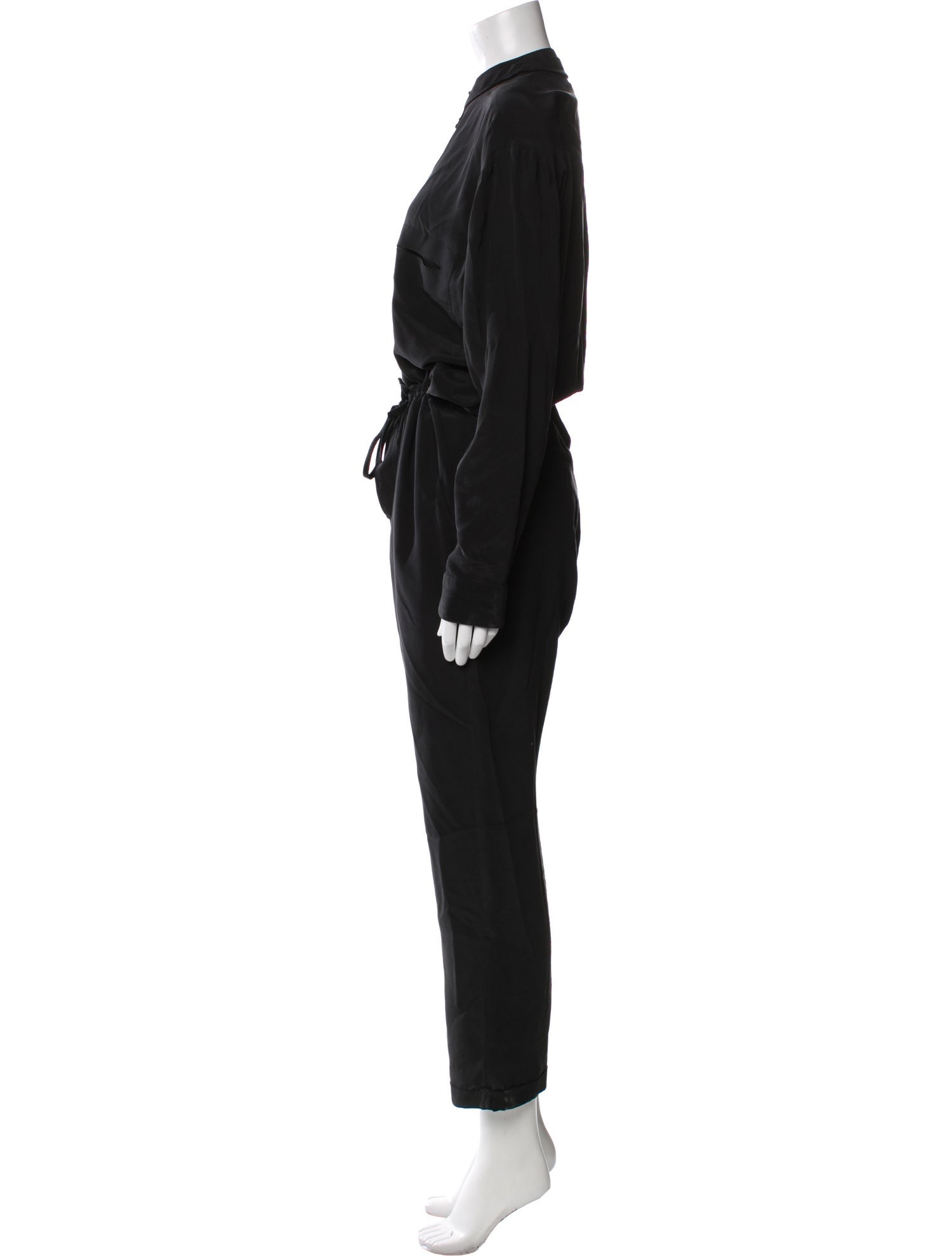 Superfine Silk Mock Neck Jumpsuit