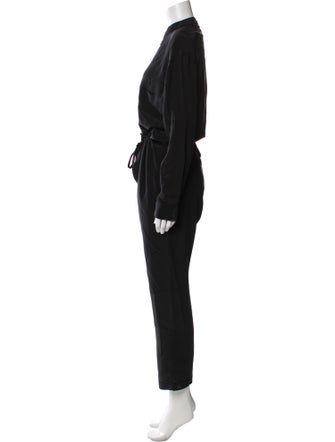 Superfine Silk Mock Neck Jumpsuit