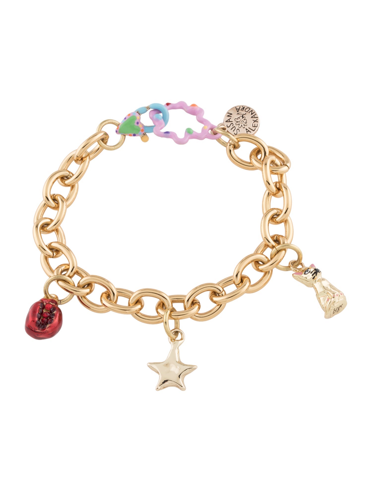 Susan Alexandra Enamel & Crystal Chunky Charm Bracelet