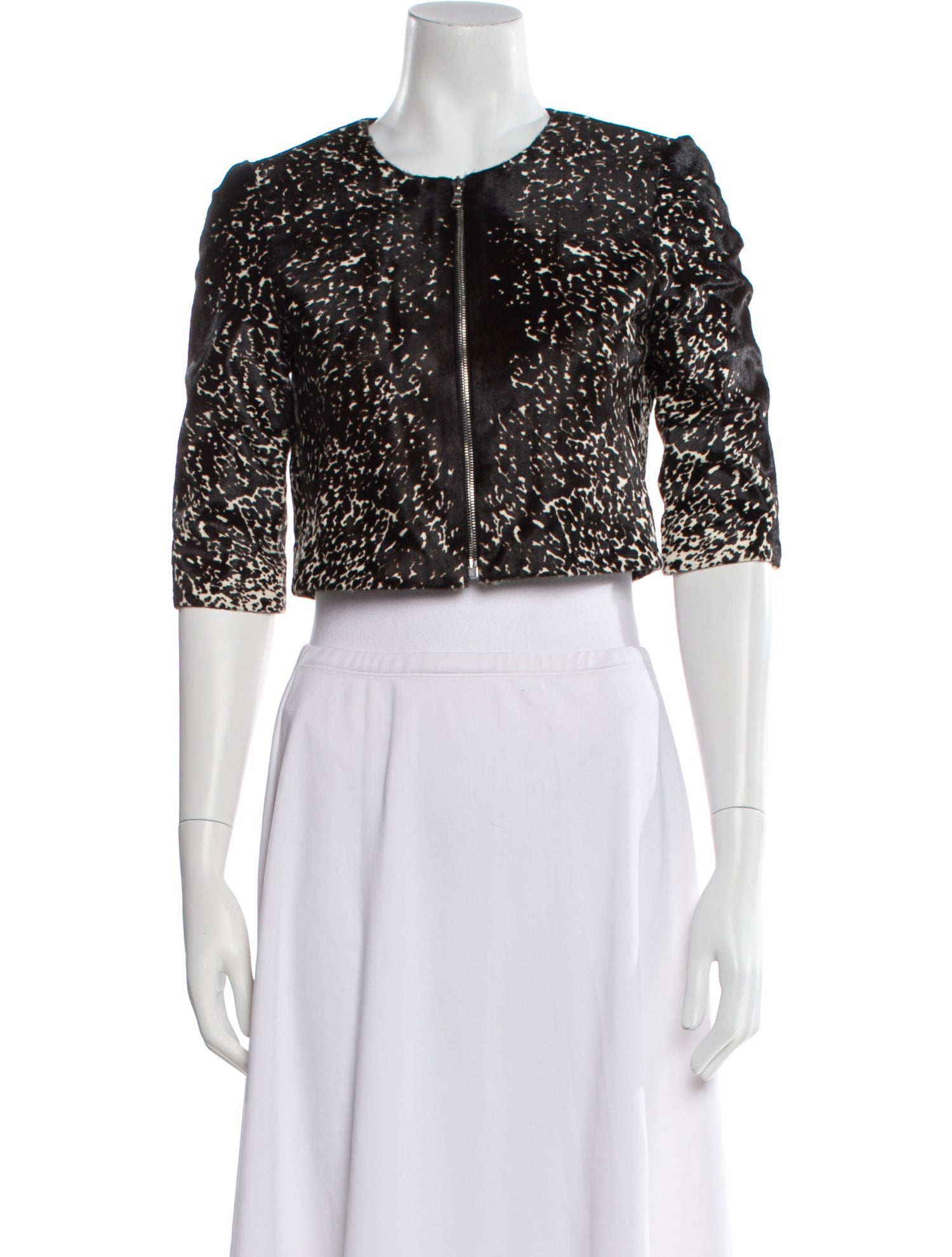 Susan Bender Animal Print Fur Jacket