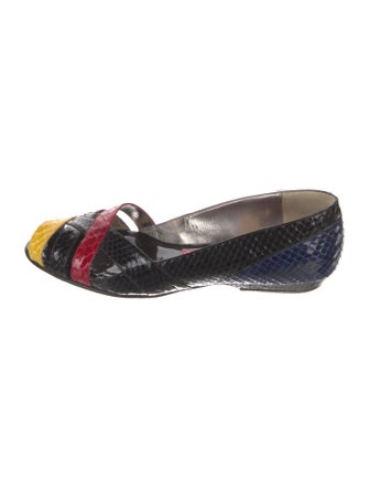 Susan Bender Snakeskin Colorblock Pattern Flats
