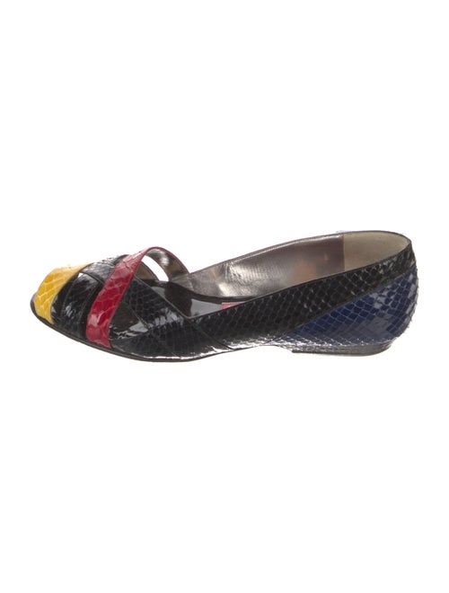 Susan Bender Snakeskin Colorblock Pattern Flats