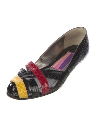 Susan Bender Snakeskin Colorblock Pattern Flats