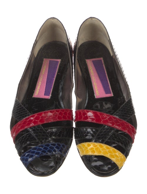 Susan Bender Snakeskin Colorblock Pattern Flats