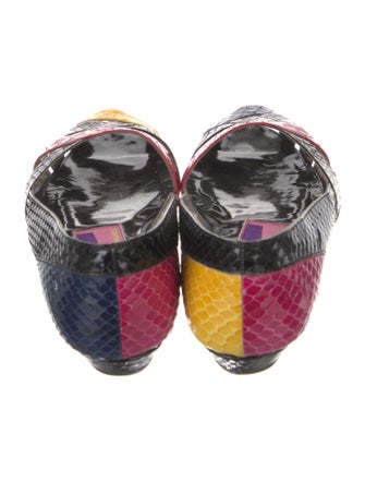 Susan Bender Snakeskin Colorblock Pattern Flats