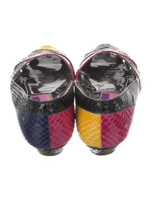 Susan Bender Snakeskin Colorblock Pattern Flats