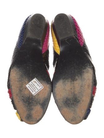 Susan Bender Snakeskin Colorblock Pattern Flats