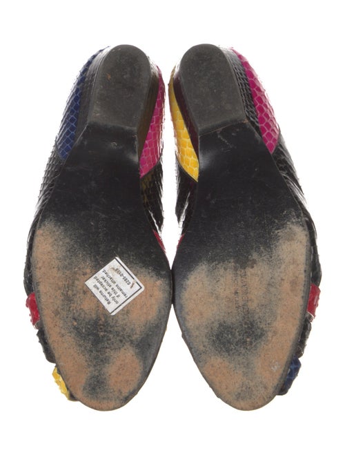 Susan Bender Snakeskin Colorblock Pattern Flats