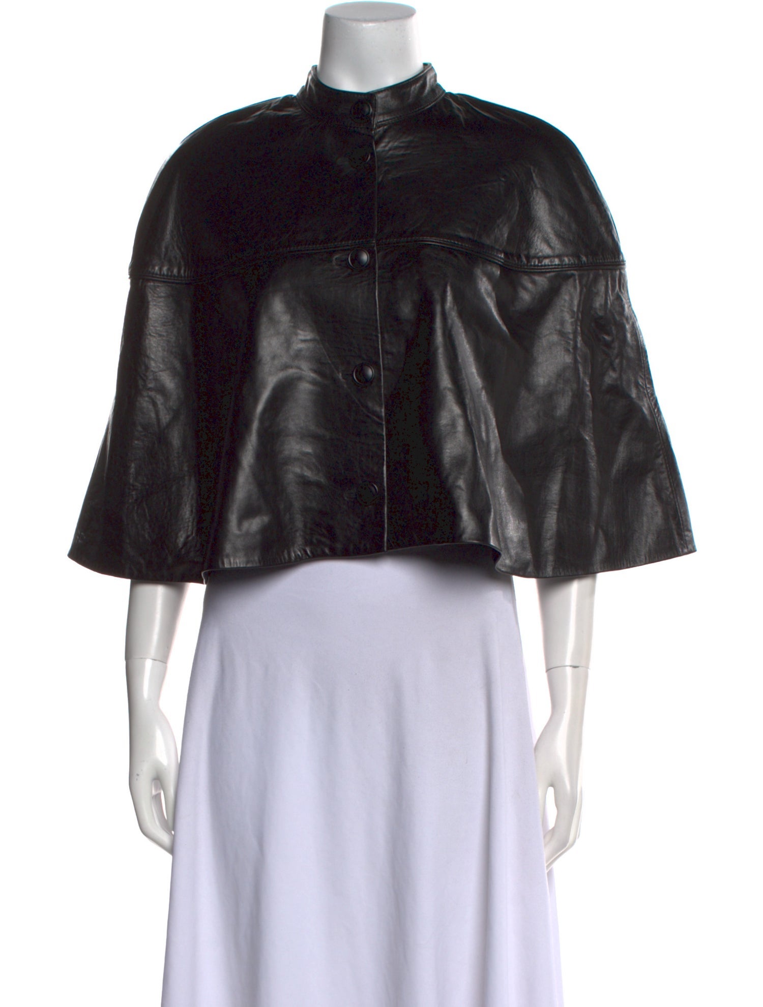 Susan Bender Leather Mock Neck Sweater