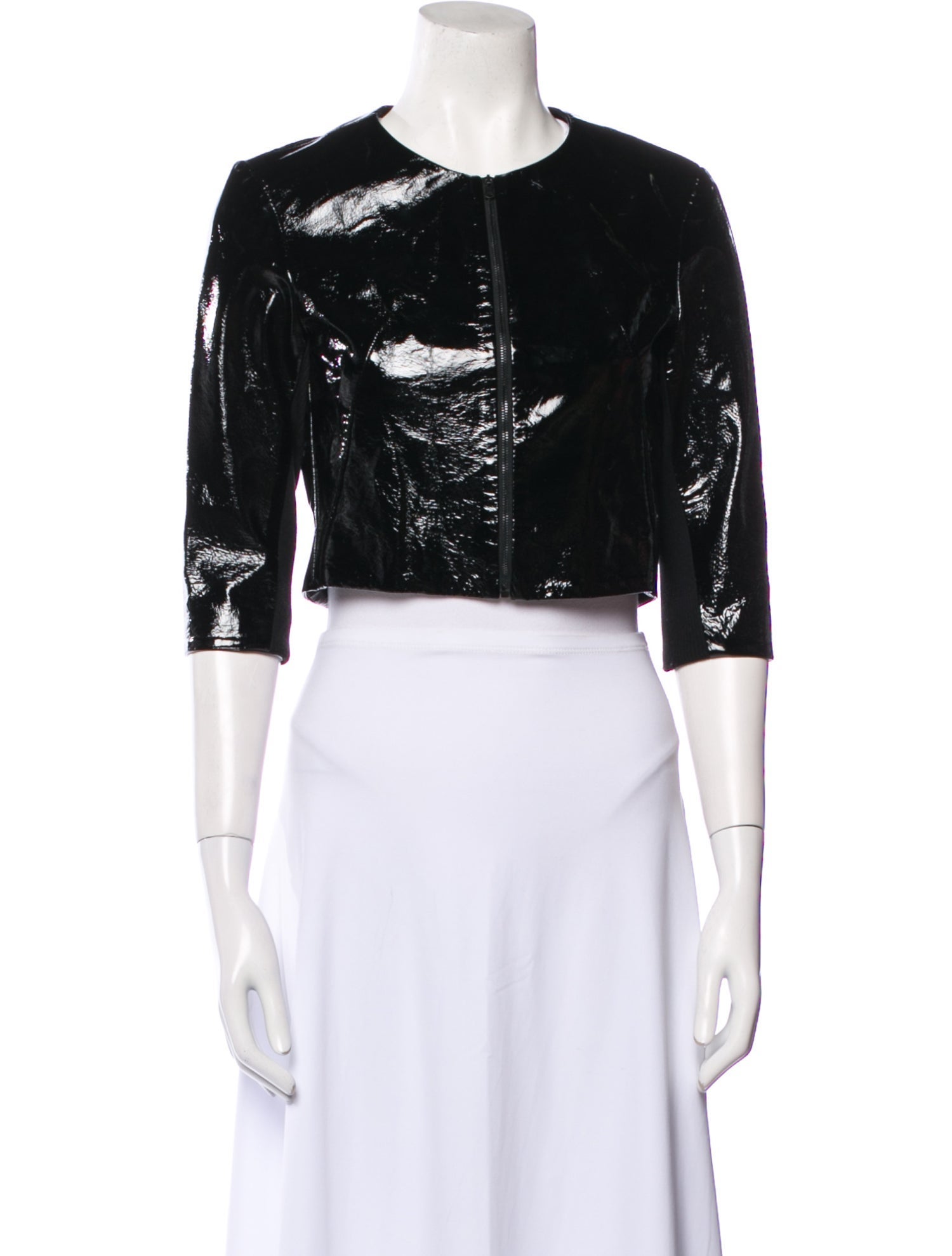 Susan Bender Leather Printed Biker Jacket