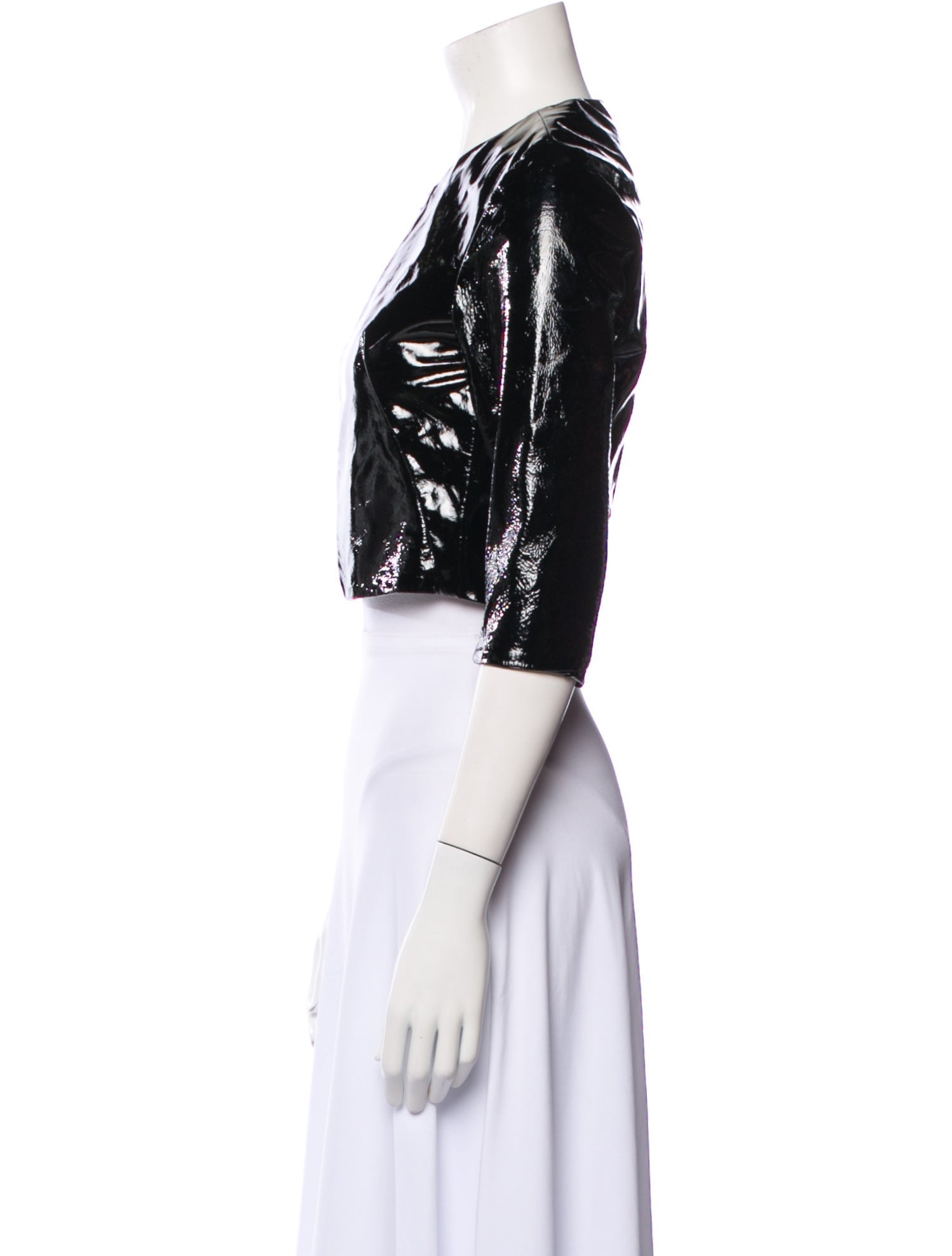 Susan Bender Leather Printed Biker Jacket