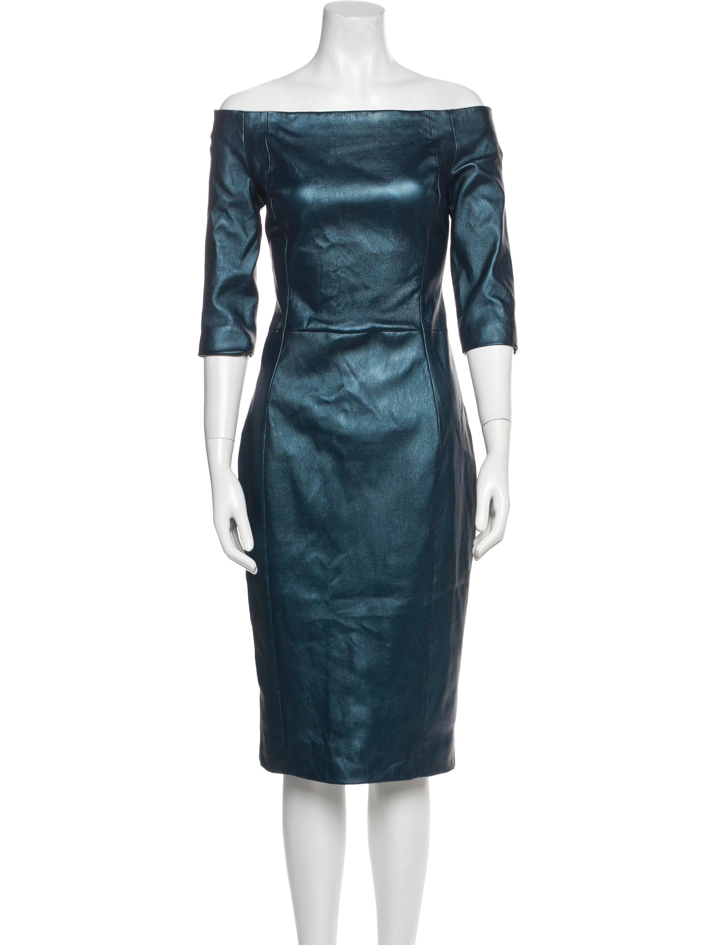 Susan Bender Leather Knee-Length Dress