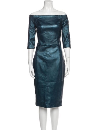 Susan Bender Leather Knee-Length Dress