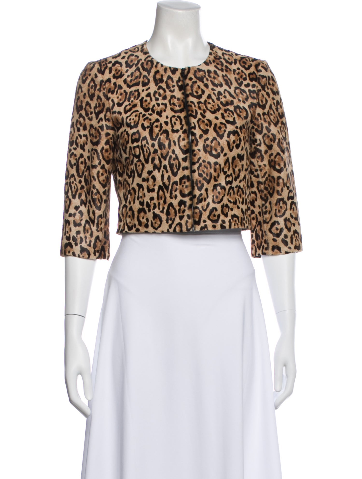 Susan Bender Leather Animal Print Bolero