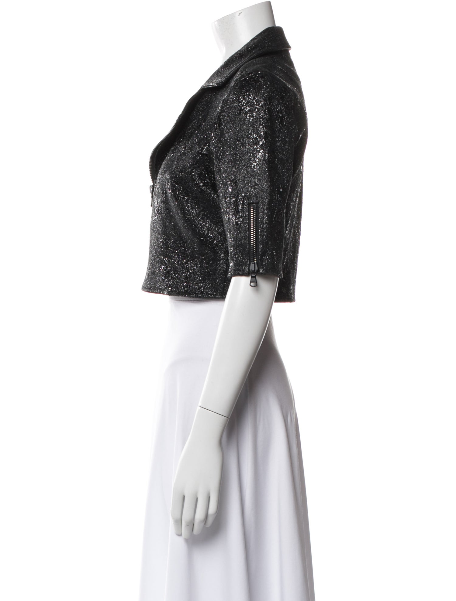 Susan Bender Leather Printed Bolero