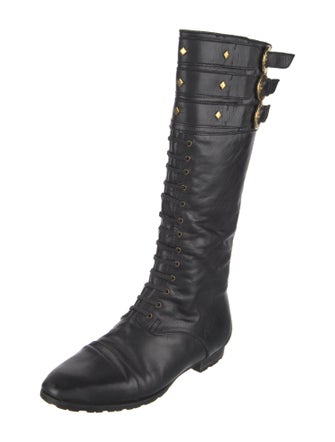 Susan Bennis/Warren Edwards Leather Combat Boots