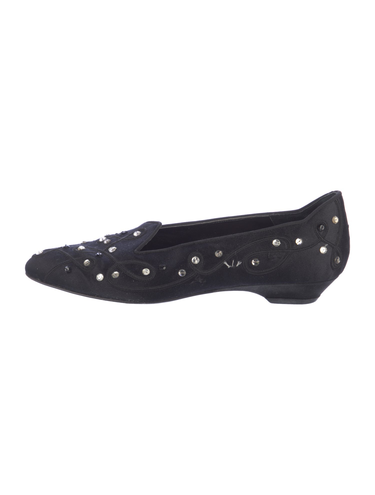 Susan Bennis/Warren Edwards Satin Crystal Embellishments Flats