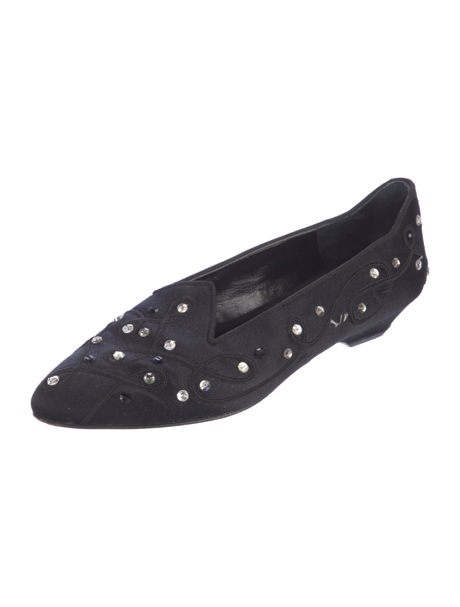 Susan Bennis/Warren Edwards Satin Crystal Embellishments Flats
