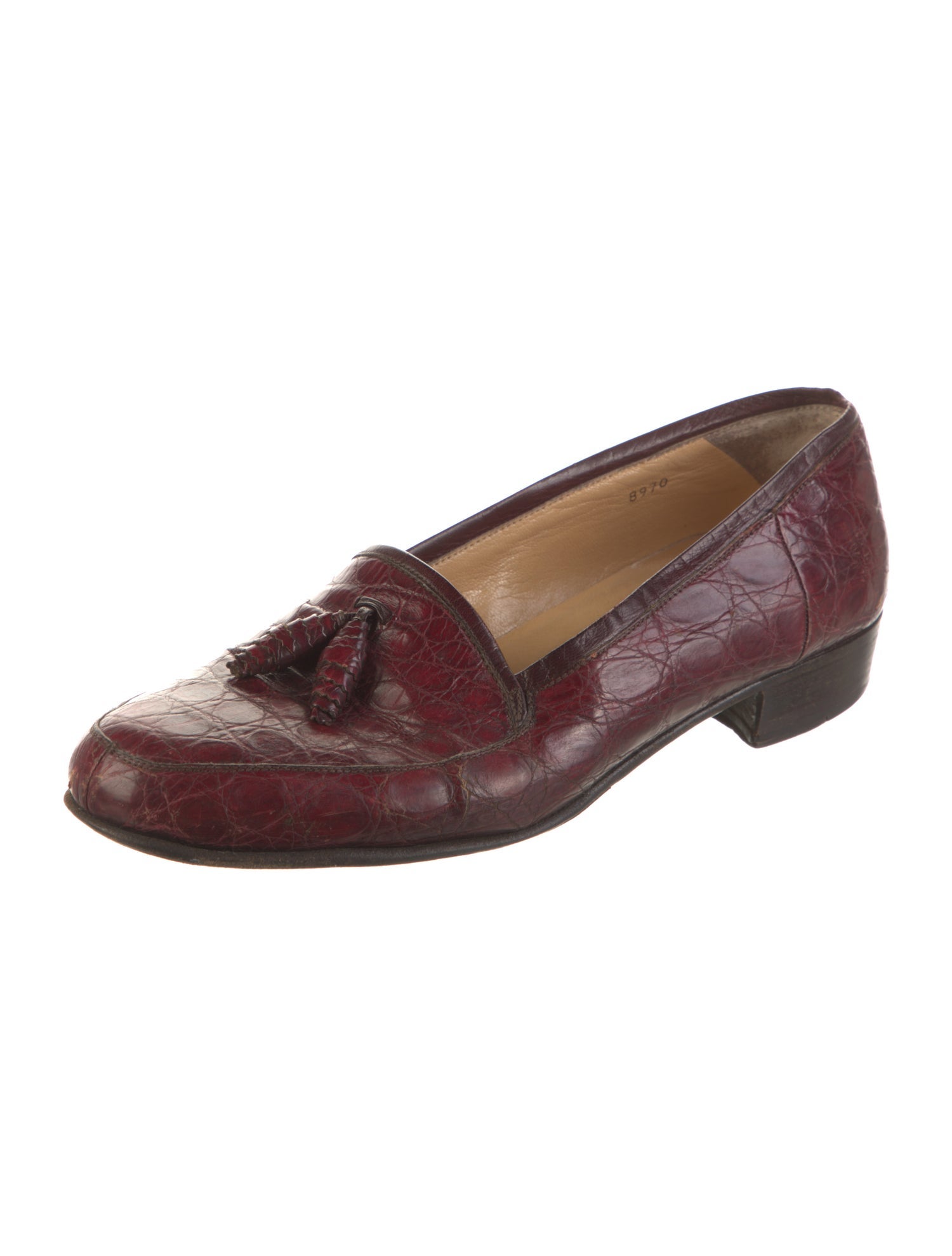 Susan Bennis/Warren Edwards Embossed Leather Loafers