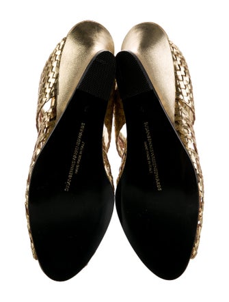 Susan Bennis/Warren Edwards Patent Leather Animal Print Slides