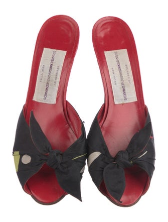 Susan Bennis/Warren Edwards Leather Floral Print Slides