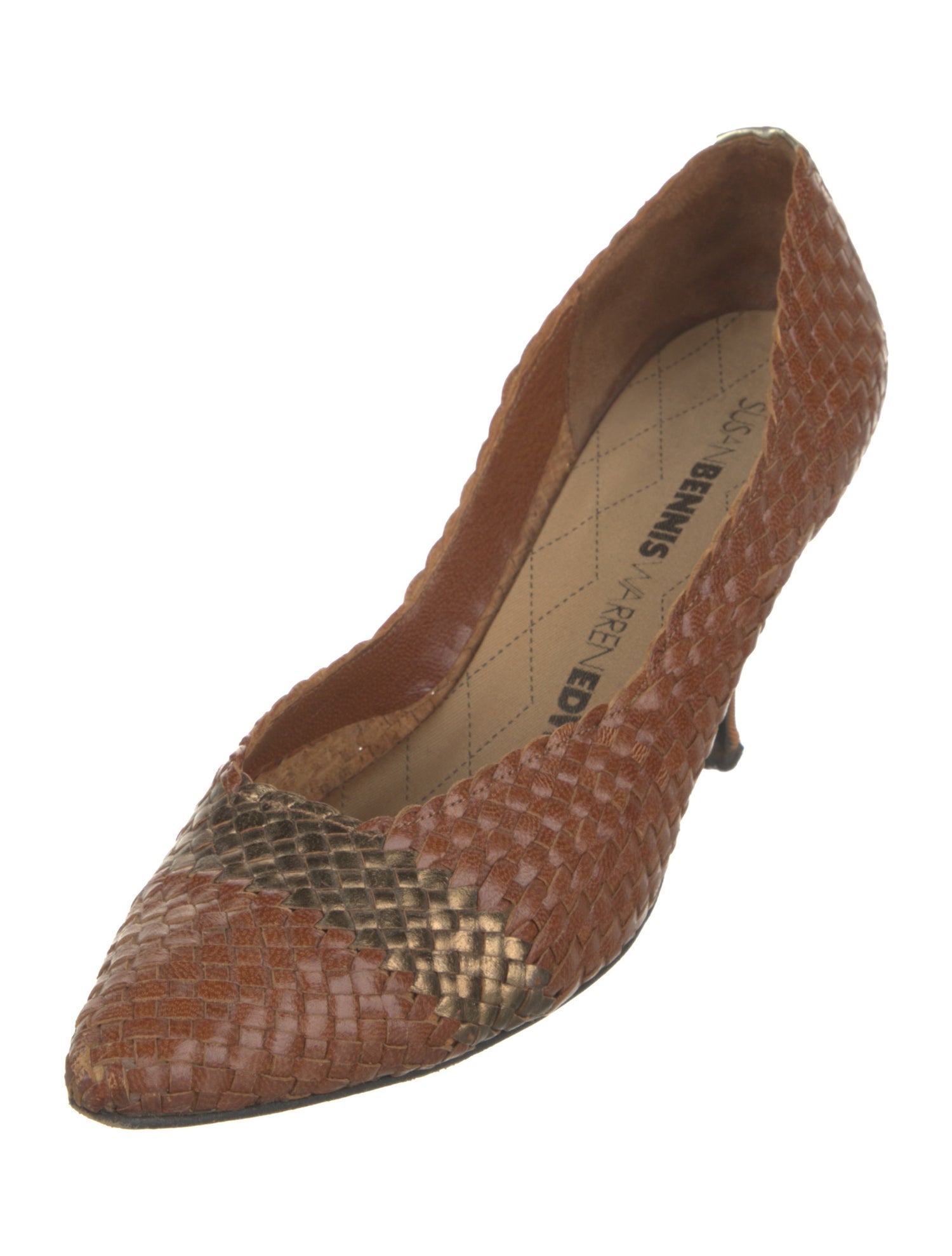 Susan Bennis/Warren Edwards Leather Animal Print D'Orsay Pumps