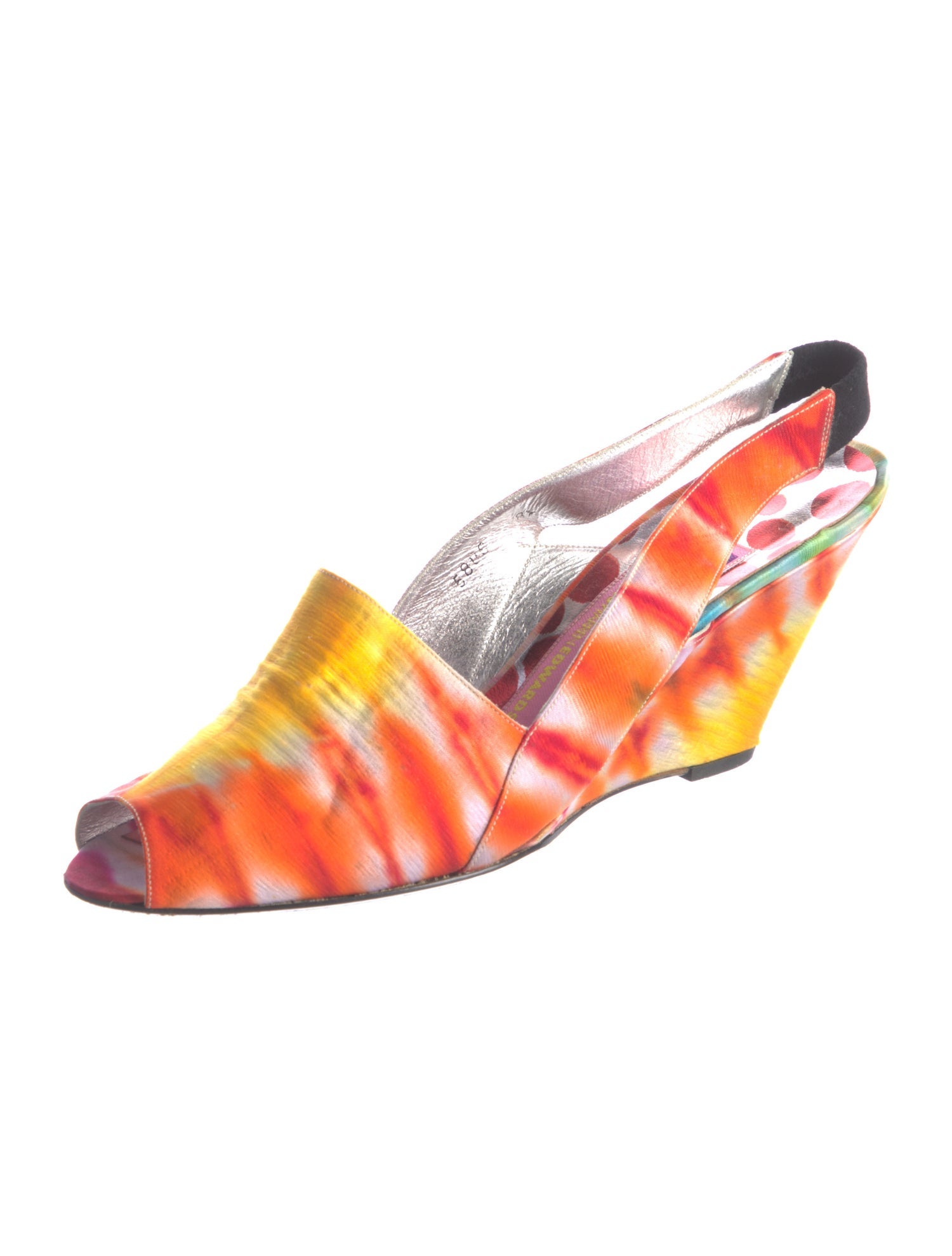 Susan Bennis/Warren Edwards Tie-Dye Print Slingback Pumps