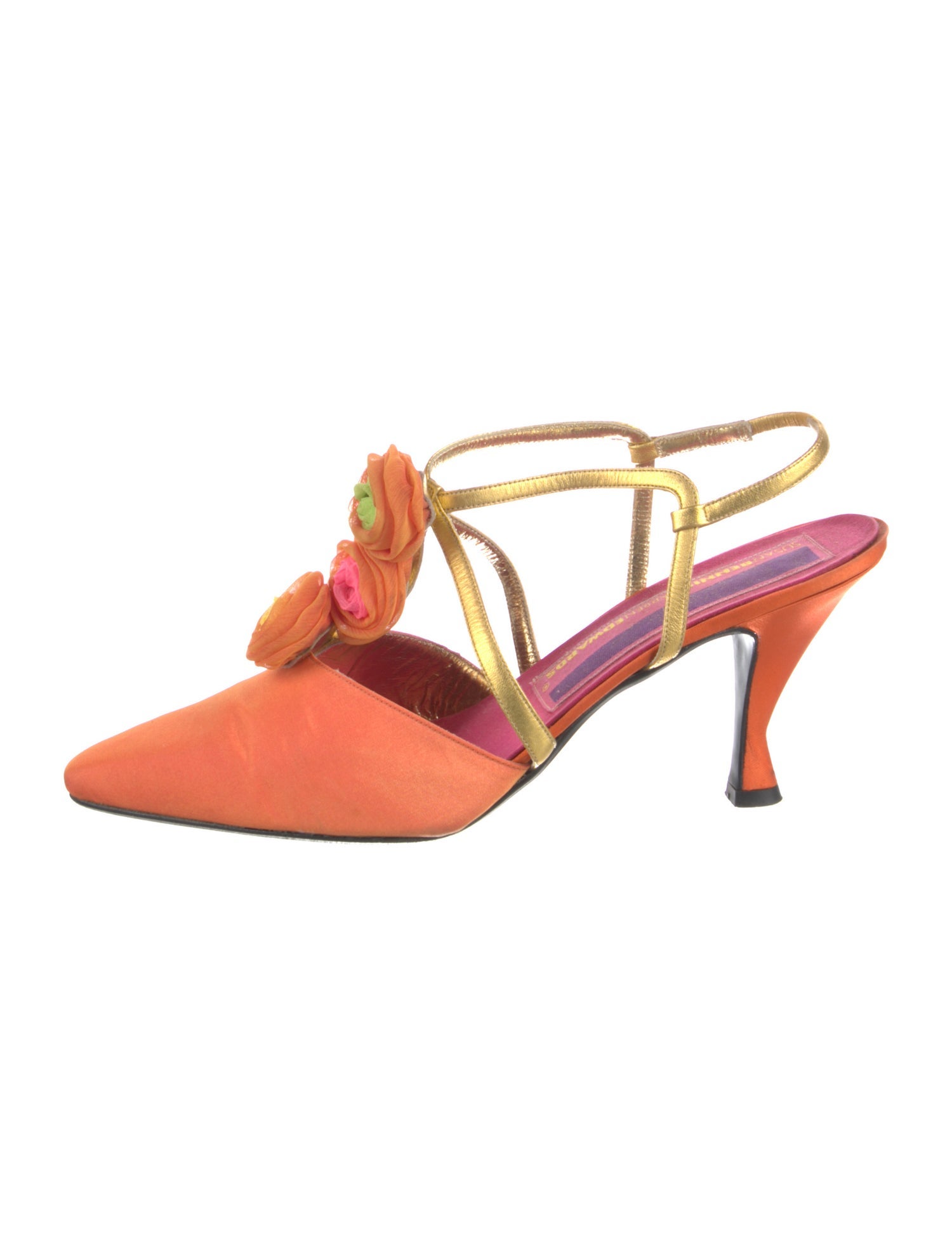 Susan Bennis/Warren Edwards Leather Mesh Accents Slingback Pumps