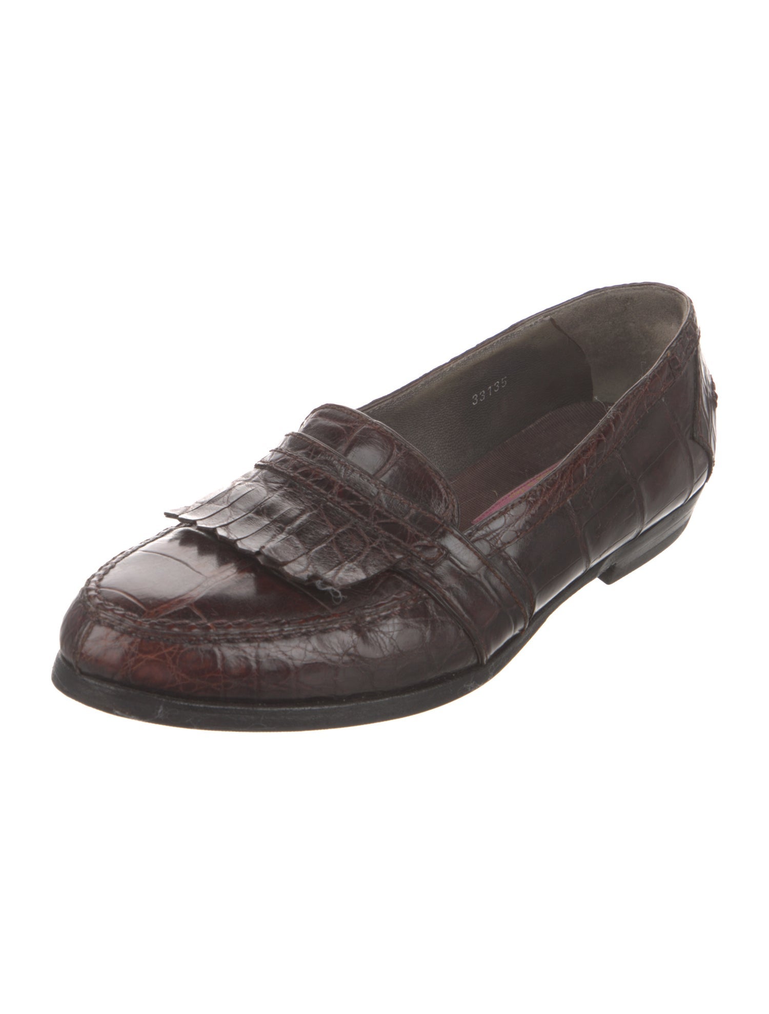 Susan Bennis/Warren Edwards Crocodile Tassel Accents Loafers