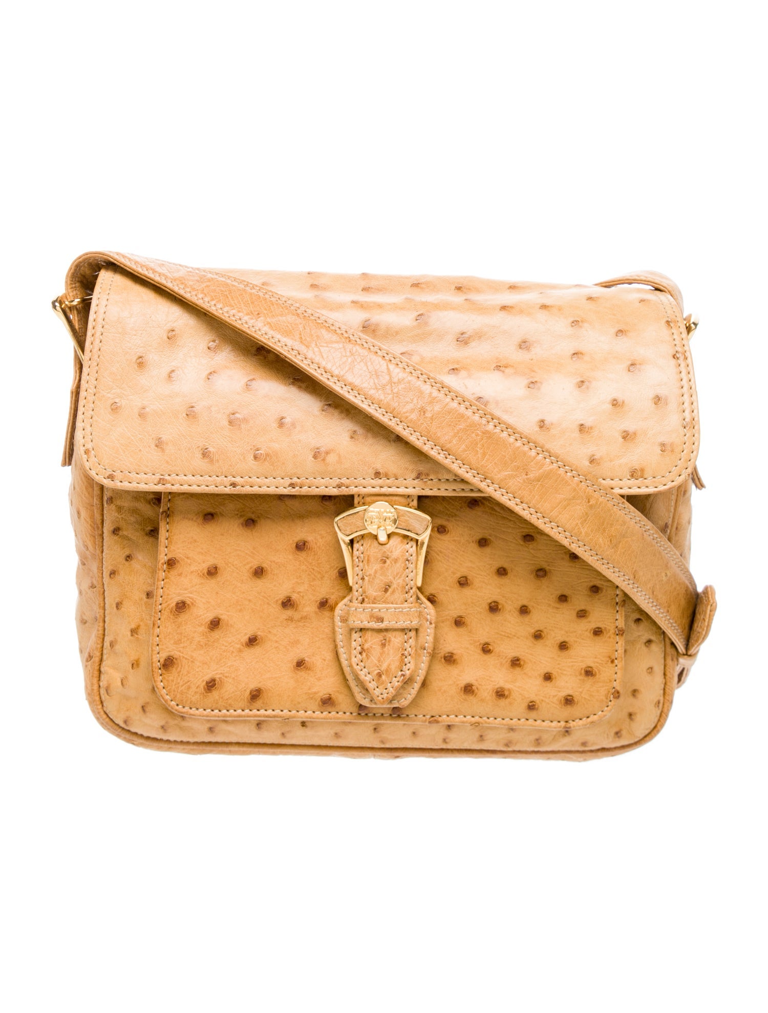 Susan Bennis/Warren Edwards Ostrich Messenger Bag