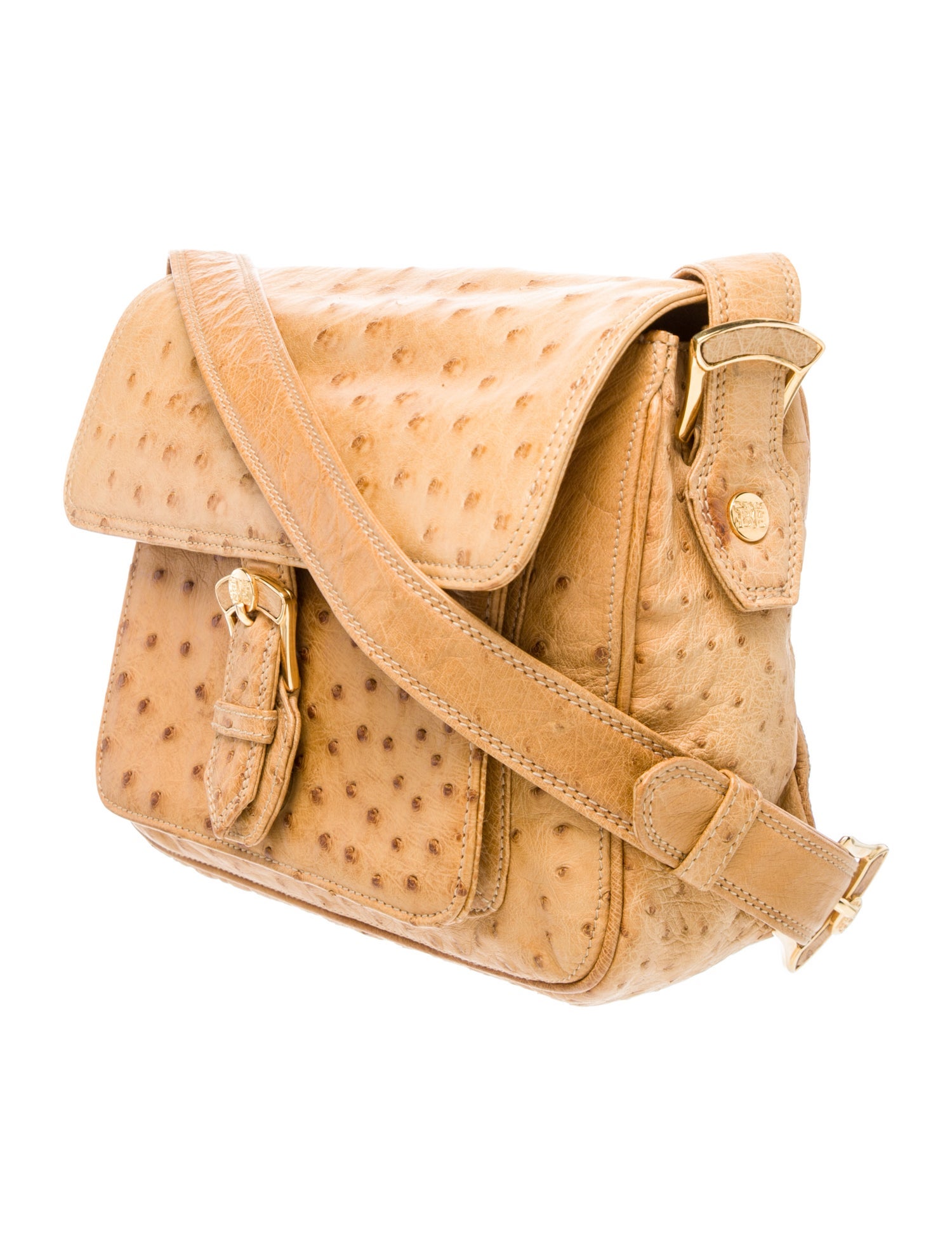 Susan Bennis/Warren Edwards Ostrich Messenger Bag