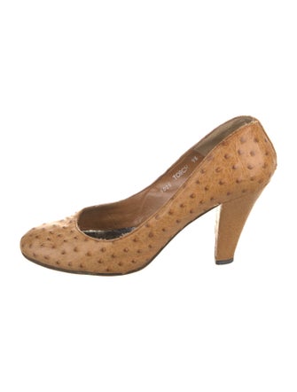 Susan Bennis/Warren Edwards Ostrich Leg Pumps