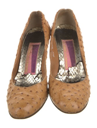Susan Bennis/Warren Edwards Ostrich Leg Pumps