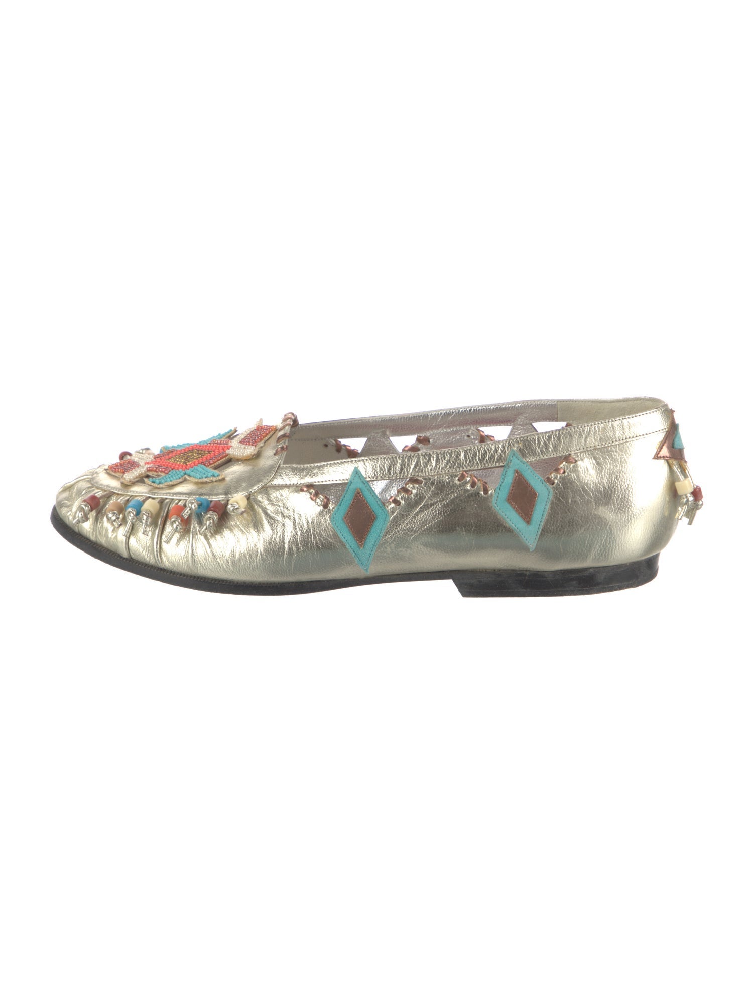 Susan Bennis/Warren Edwards Leather Patterned Ballet Flats