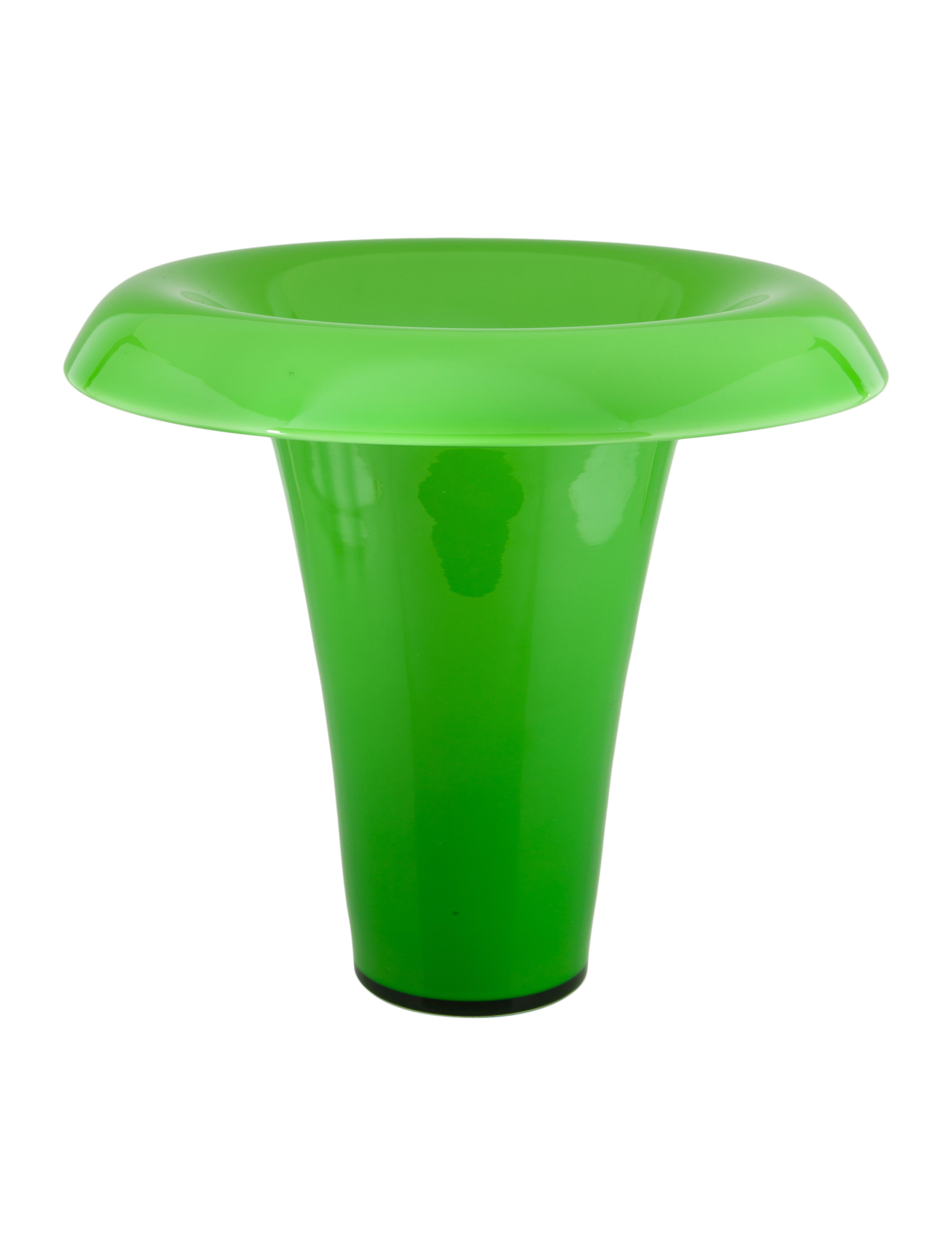 Salviati Italian Glass Vase Green Decorative Accents, Decor