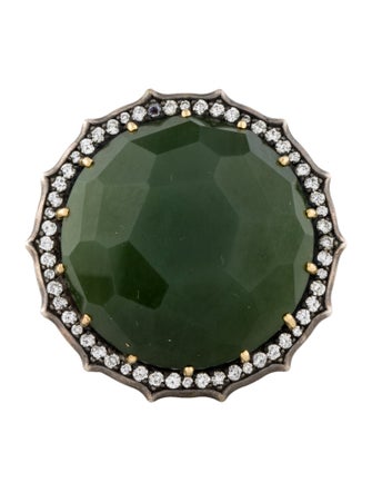 Sylva & Cie 18K Nephrite & Diamond Cocktail Ring