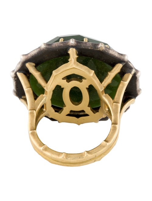 Sylva & Cie 18K Nephrite & Diamond Cocktail Ring