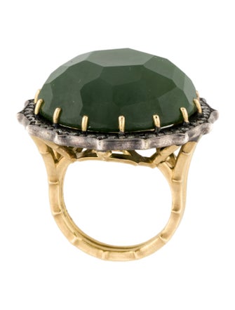 Sylva & Cie 18K Nephrite & Diamond Cocktail Ring