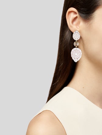 Sylva & Cie 18K Diamond & Shell Drop Earrings