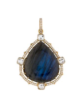 Sylva & Cie 18K Labradorite & Diamond Pendant Enhancer