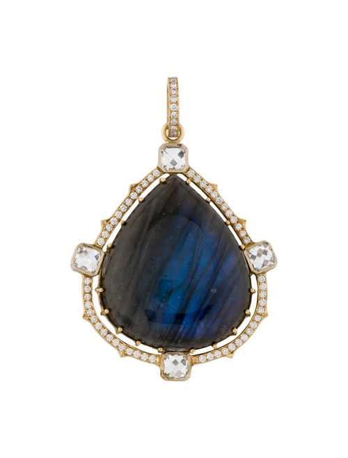 Sylva & Cie 18K Labradorite & Diamond Pendant Enhancer