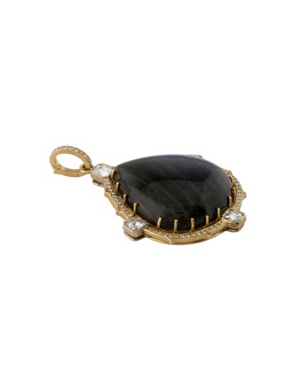 Sylva & Cie 18K Labradorite & Diamond Pendant Enhancer