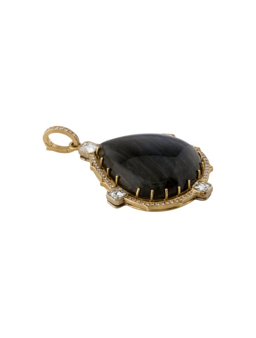 Sylva & Cie 18K Labradorite & Diamond Pendant Enhancer