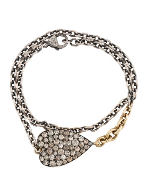 Sylva & Cie 2.66ctw Diamond Heart Double Wrap Bracelet