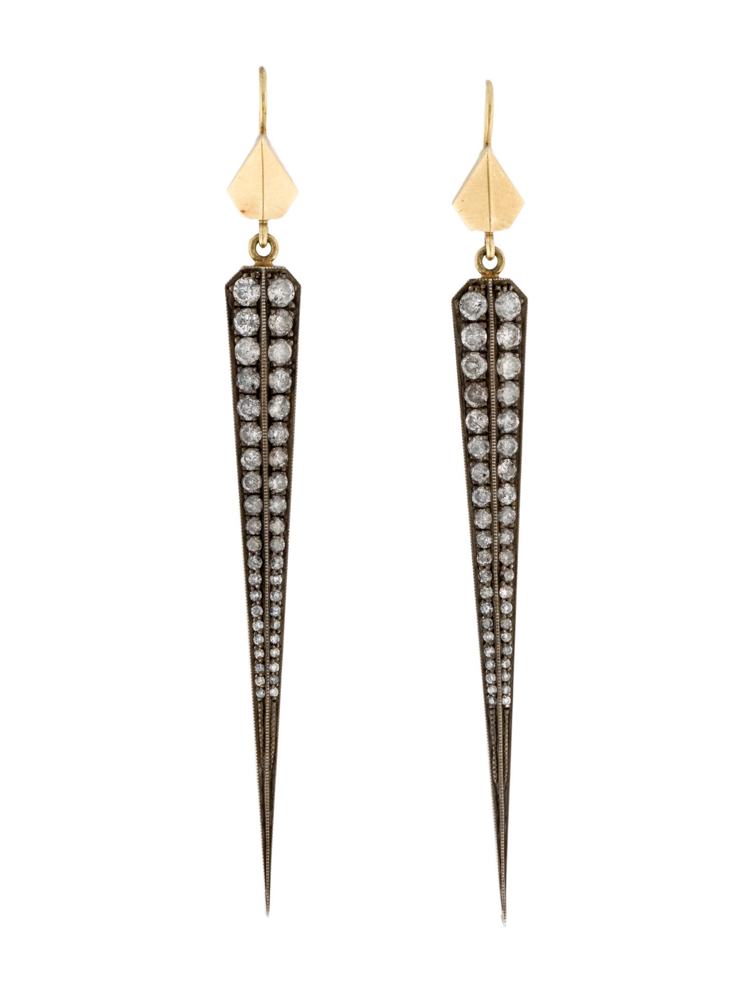 Sylva & Cie 2.75ctw Diamond Long Dagger Drop Earrings